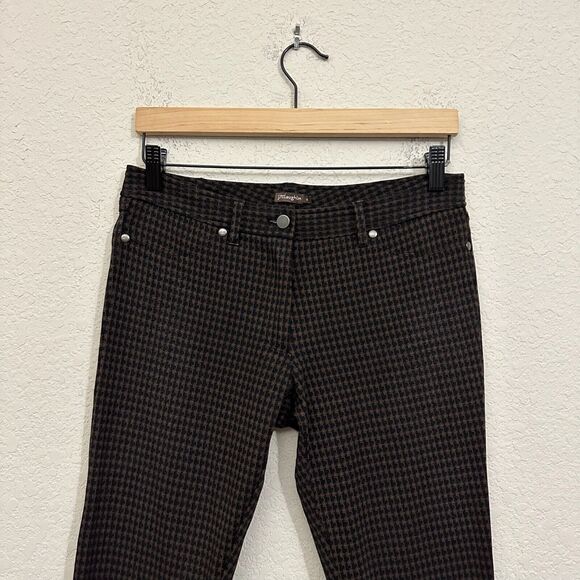 J. McLaughlin "Houndstooth" Ankle Dress Pants Skinny Stretch in Black Brown - Picture 2 of 14